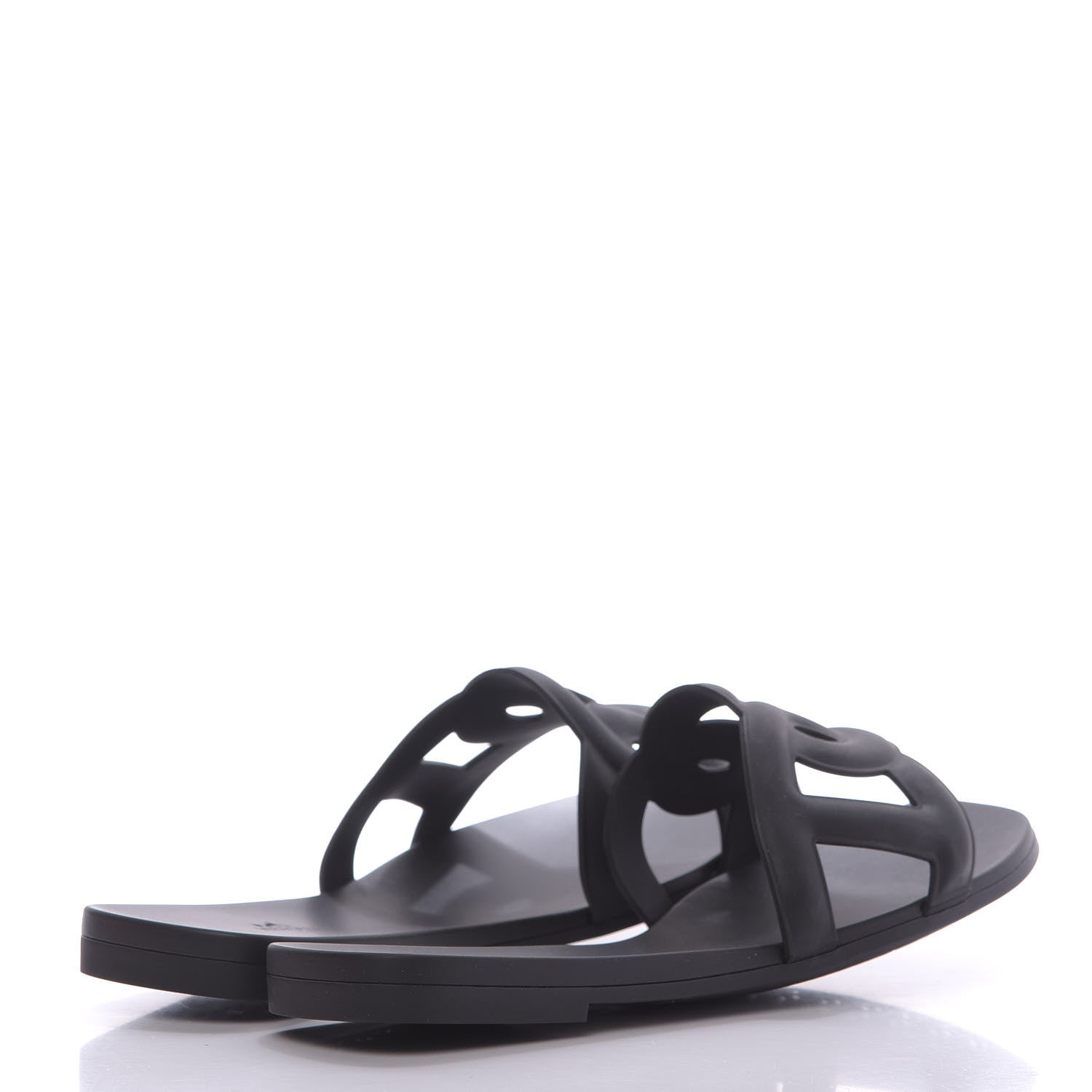 Hermes Rubber Aloha Sandals 38 Black 4 of 9