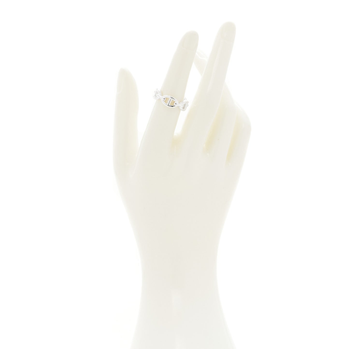 Sterling Silver PM Chaine d'Ancre Enchainee Band Ring 53 6.5
