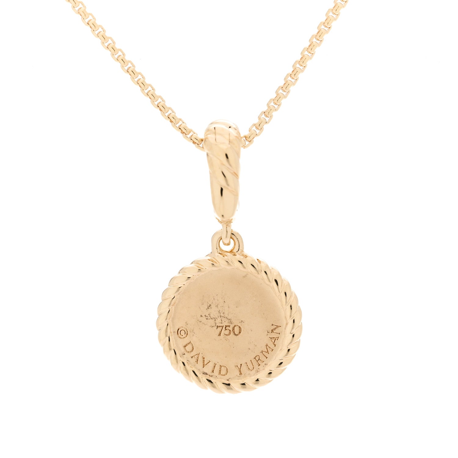 David Yurman 18K Yellow Gold Emerald Diamond Evil Eye Necklace 5 of 5
