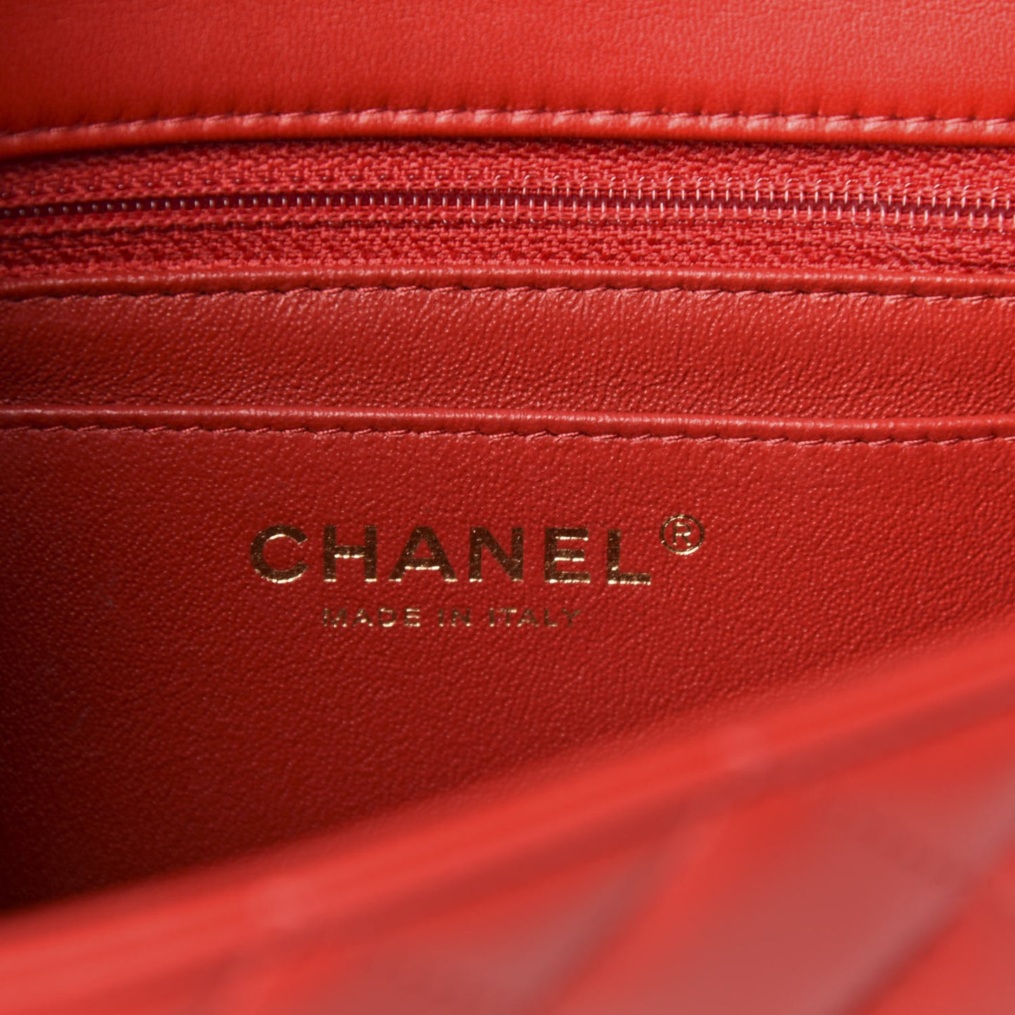 Lambskin Quilted Mini Rectangular Flap Red