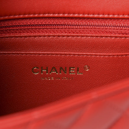 Chanel Lambskin Quilted Mini Rectangular Flap Red 6 of 11