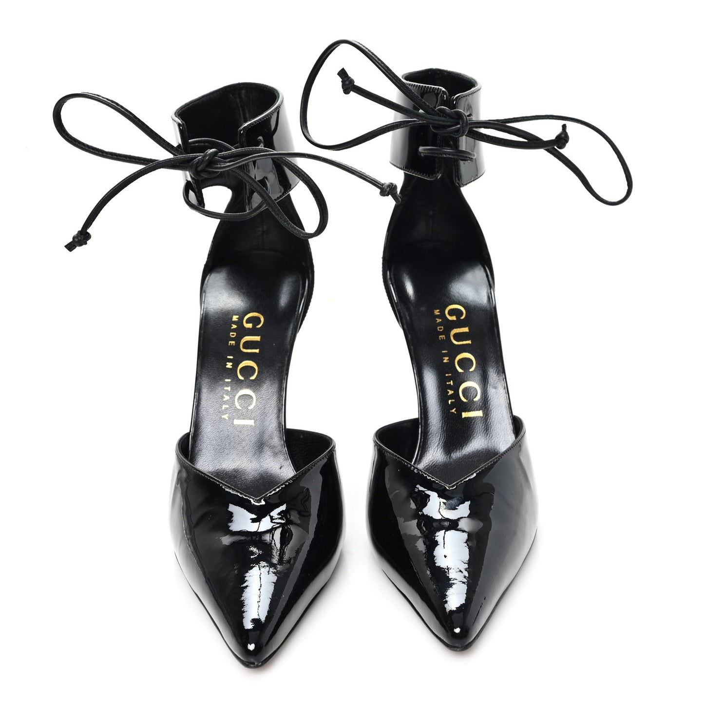 Vitello Vernice Soft Nappa Priscilla Ankle Cuff Pumps 37.5 Black