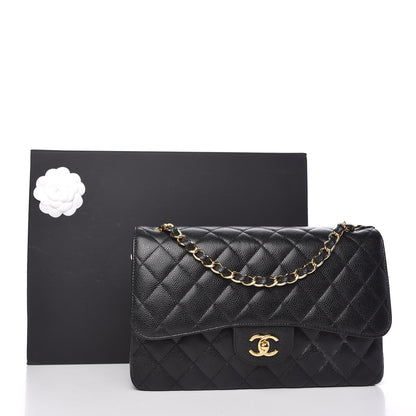 Chanel Caviar Quilted Jumbo Double Flap Black 10 of 10
