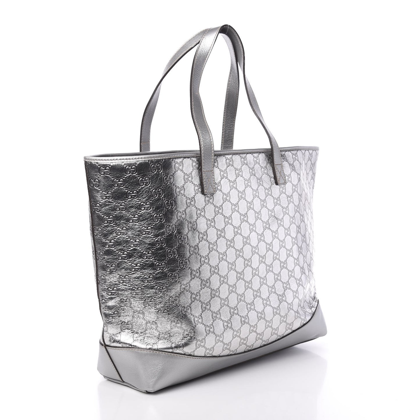 Guccissima Large Tote Silver