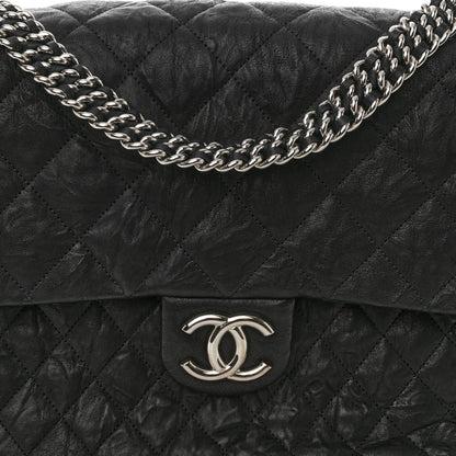 Chanel Washed Lambskin Quilted Maxi Chain Around Flap Black 8 of 10