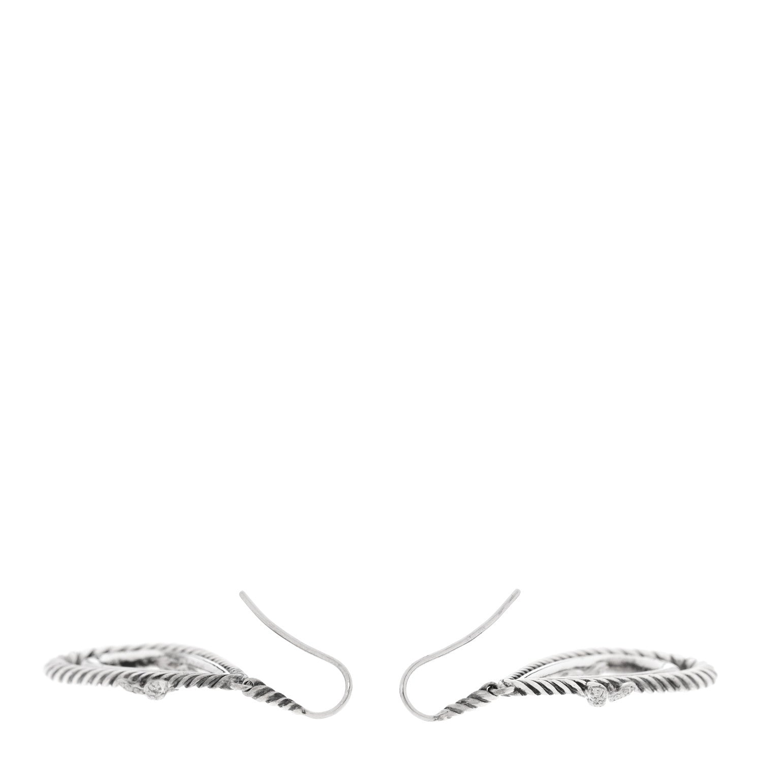 David Yurman Sterling Silver Diamond X Drop Earrings 3 of 4