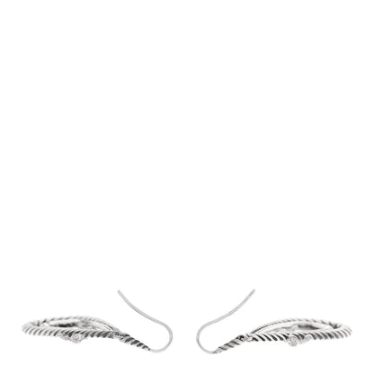 David Yurman Sterling Silver Diamond X Drop Earrings 3 of 4