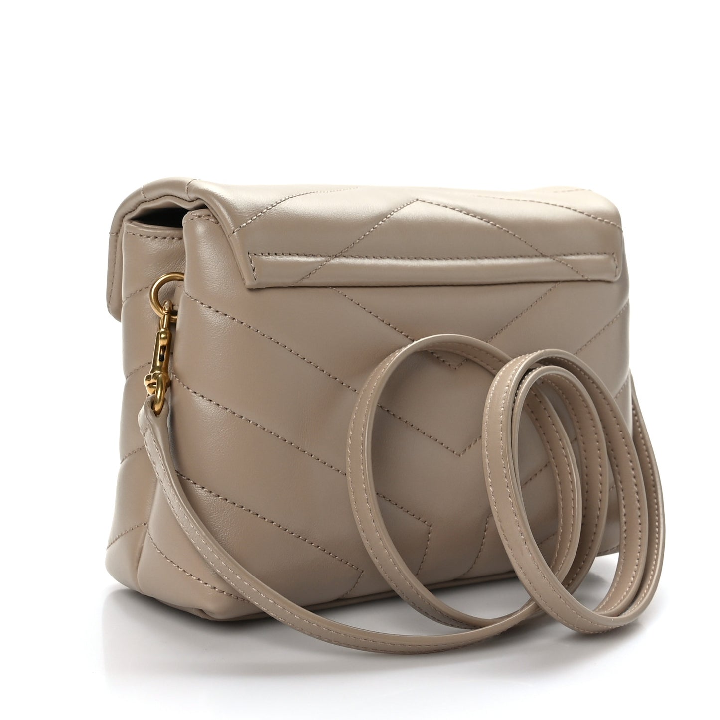 Calfskin Y Quilted Monogram Toy Loulou Crossbody Bag Dark Beige