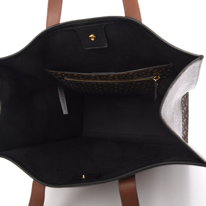 Burberry E-Canvas Monogram Stripe Medium Portrait Tote Bag Bridle Brown 5 of 9