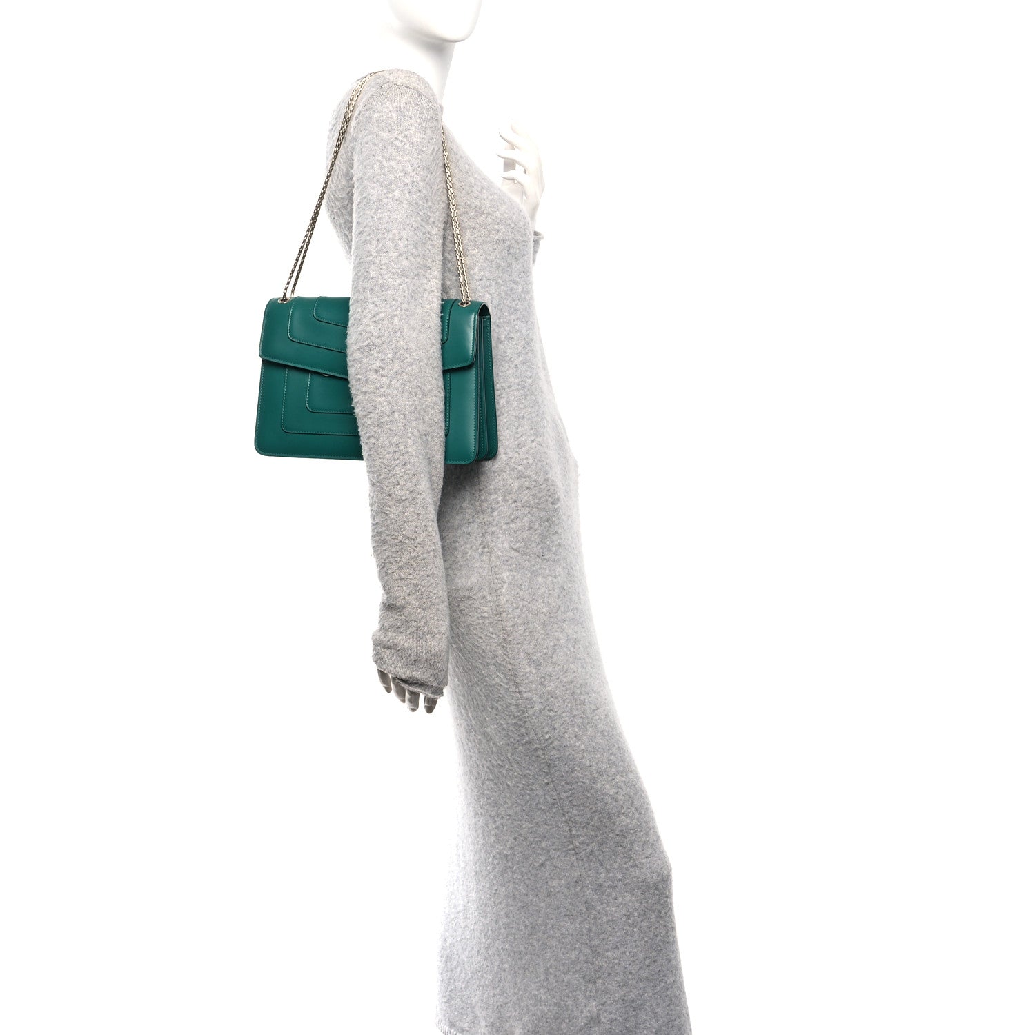 Bulgari Calfskin Serpenti Forever Shoulder Bag Emerald Green 2 of 11