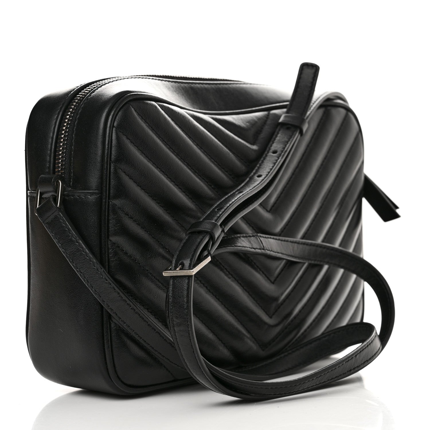 Saint Laurent Calfskin Matelasse Monogram Lou Camera Bag Black 3 of 10