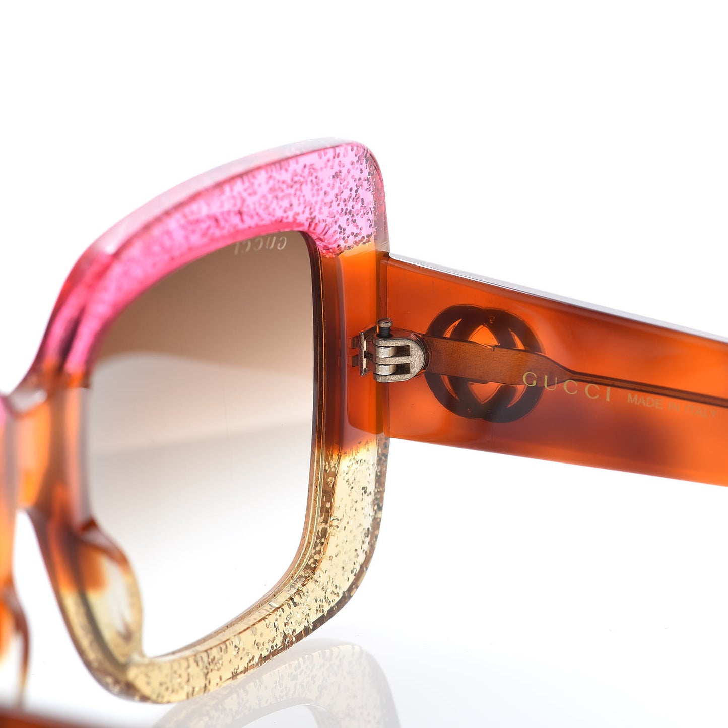 Square Frame GG0083S Sunglasses Glitter Pink Multi