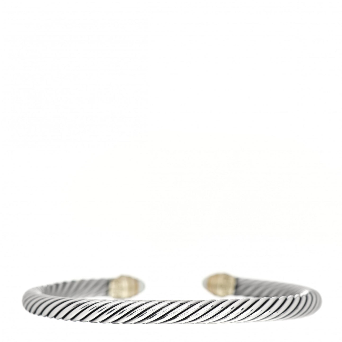 Sterling Silver 14K Yellow Gold Pearl 5mm Cable Classics Petite Color Bracelet