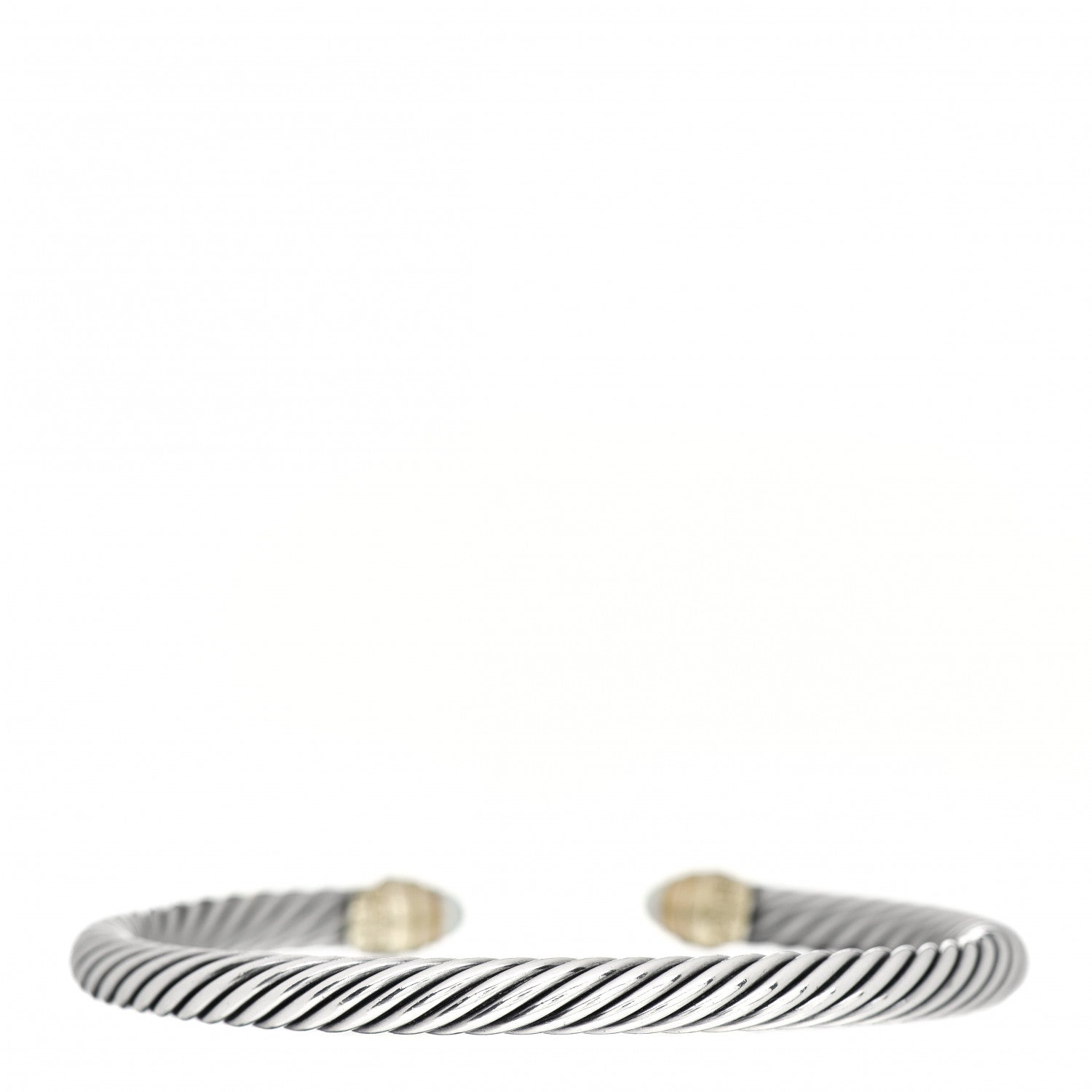 David Yurman Sterling Silver 14K Yellow Gold Pearl 5mm Cable Classics Petite Color Bracelet 3 of 4