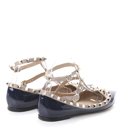 Valentino Garavani Patent Rockstud Cage Ballerina Flats 39 Indigo Poudre 4 of 7