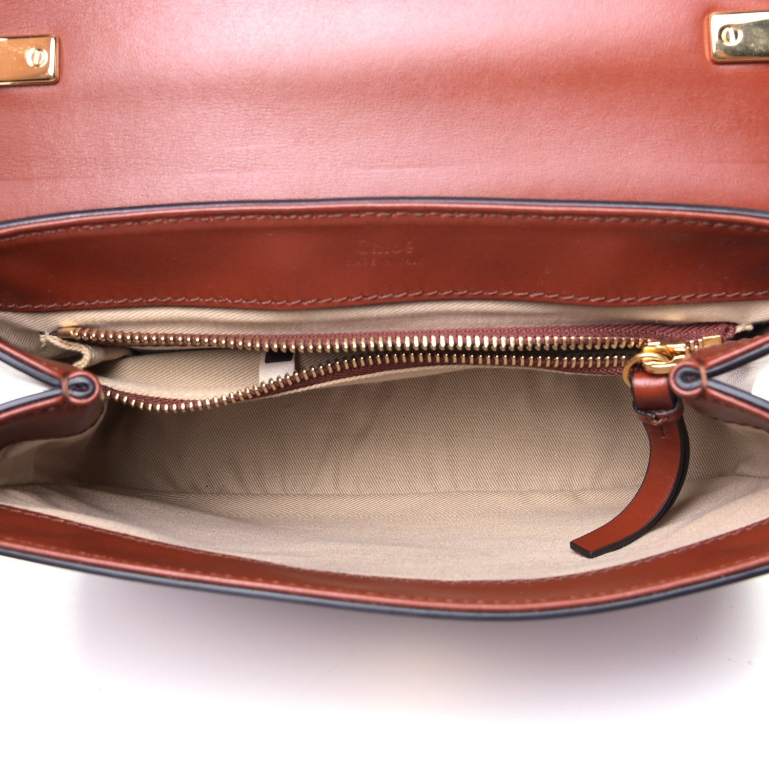 Chloe Calfskin Small C Double Carry Sepia Brown 4 of 5