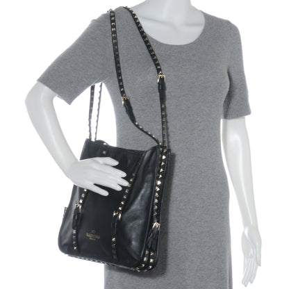 Valentino Garavani Vitello Rockstud Shopper Tote Black 2 of 7