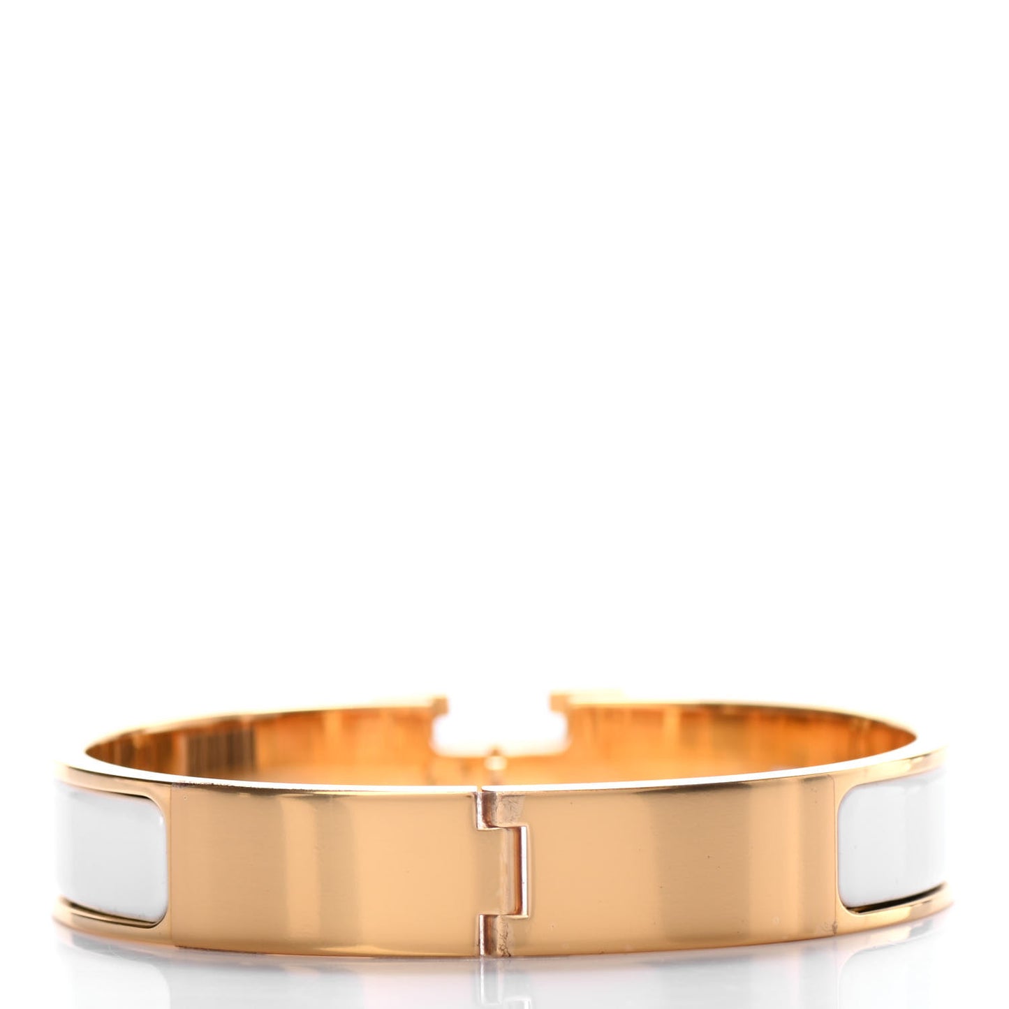 Enamel Narrow Clic Clac H Bracelet GM White