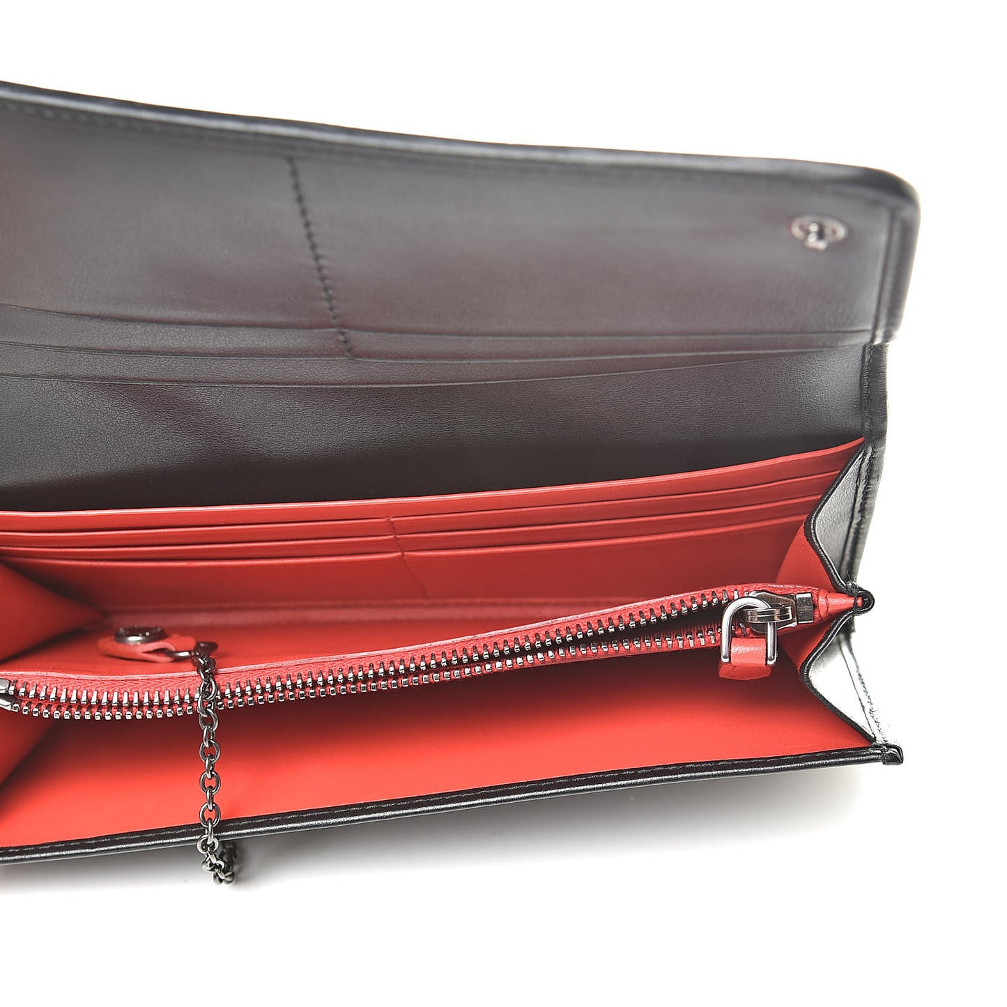 Soft Calf Grommet Continental Flap Black Fuoco