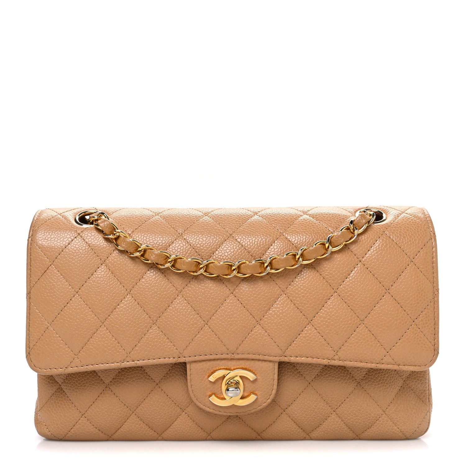 Chanel Caviar Quilted Medium Double Flap Beige 1 of 11