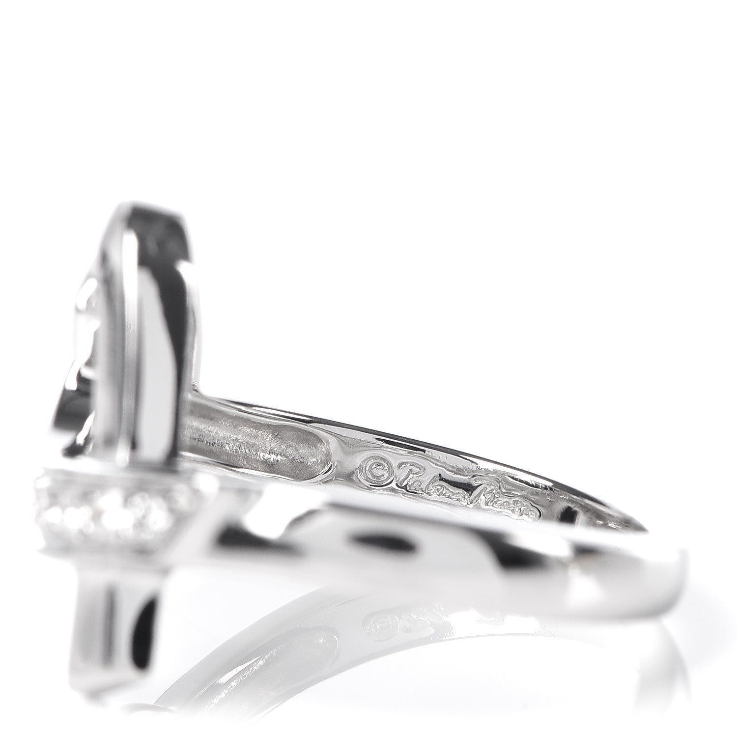 Tiffany 18K White Gold Diamond Paloma Picasso Loving Heart Ring 47 4.25 5 of 7