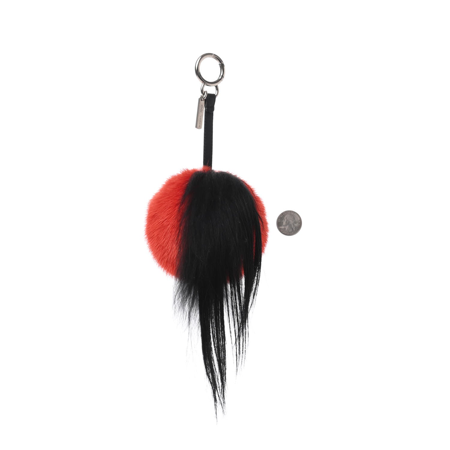 Fendi Mink Goat Fur QuTweet Funkyfur Bag Bug Charm Red 2 of 3