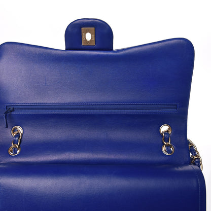 Chanel Lambskin Quilted Jumbo Double Flap Blue 9 of 22