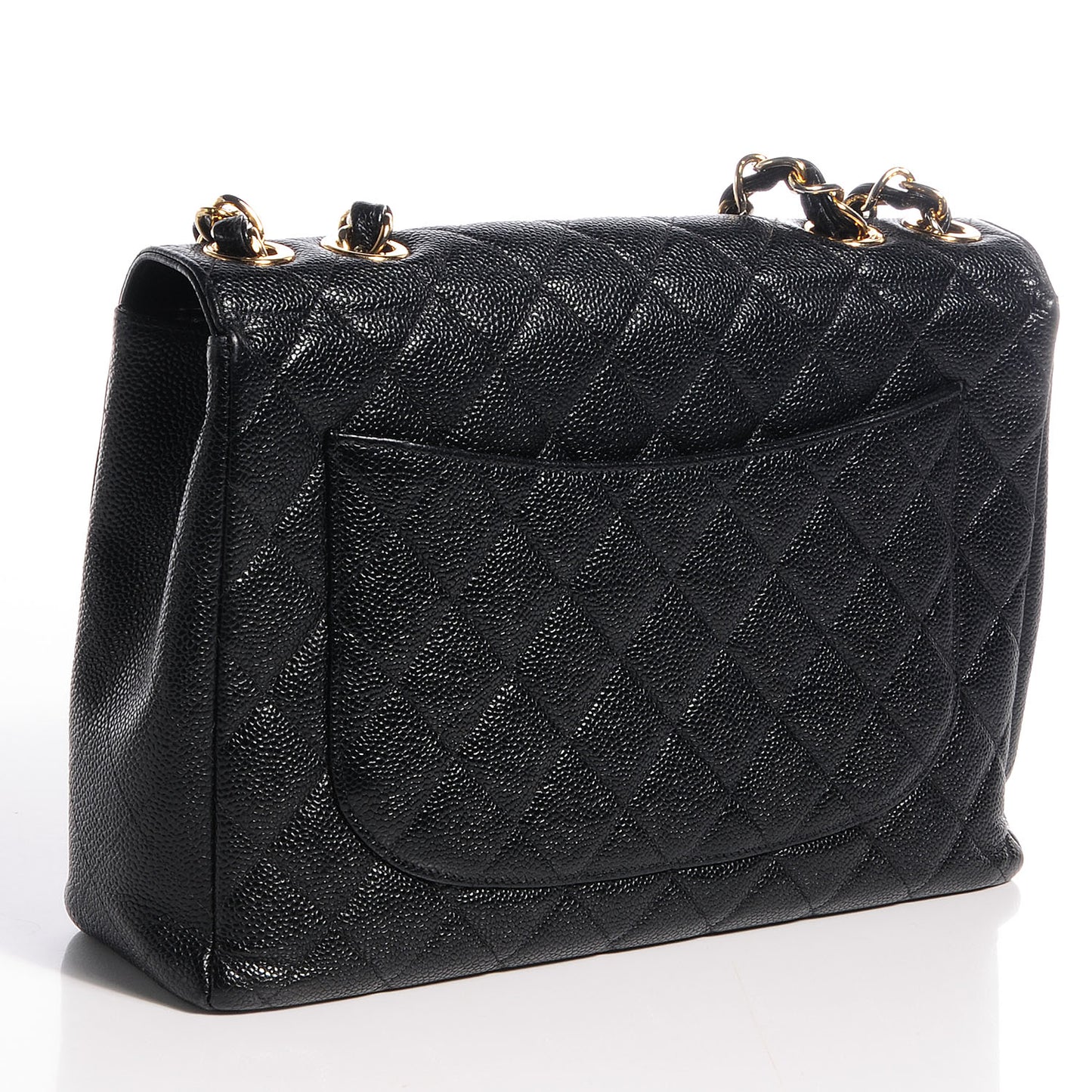 Caviar Jumbo Single Flap Black