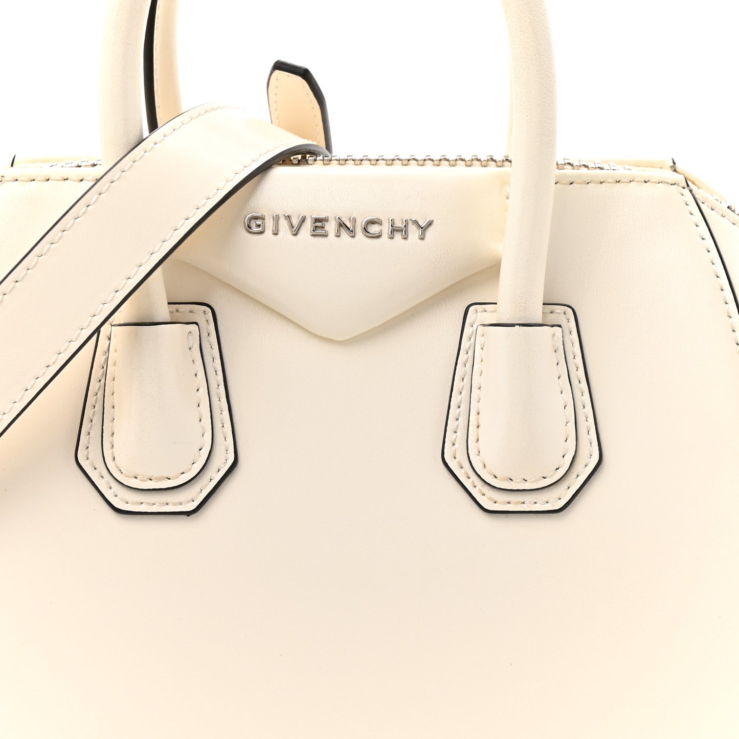 Shiny Lord Calfskin Mini Antigona Ivory