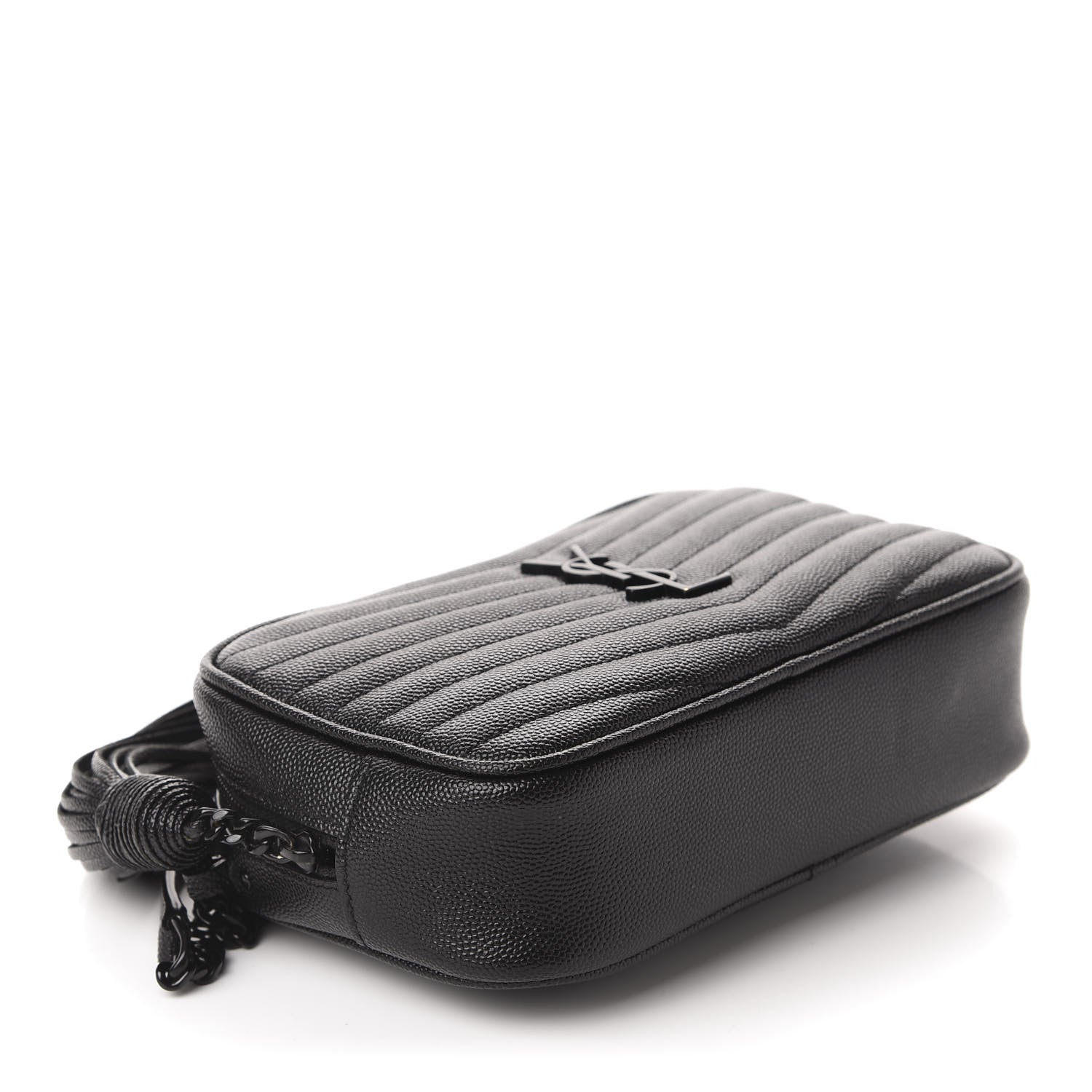 Saint Laurent Grain De Poudre Matelasse Monogram Mini Lou Camera Bag Black 4 of 10