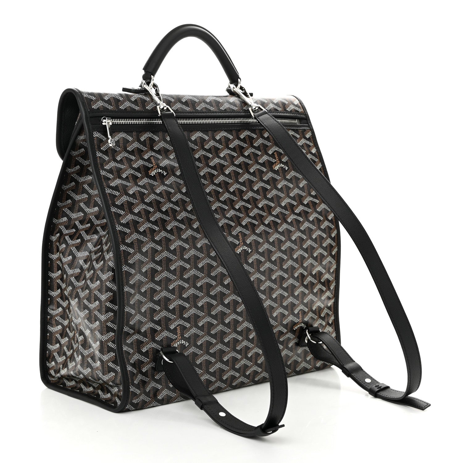 Goyard Goyardine Saint Leger Soft Briefcase Backpack Black 3 of 9