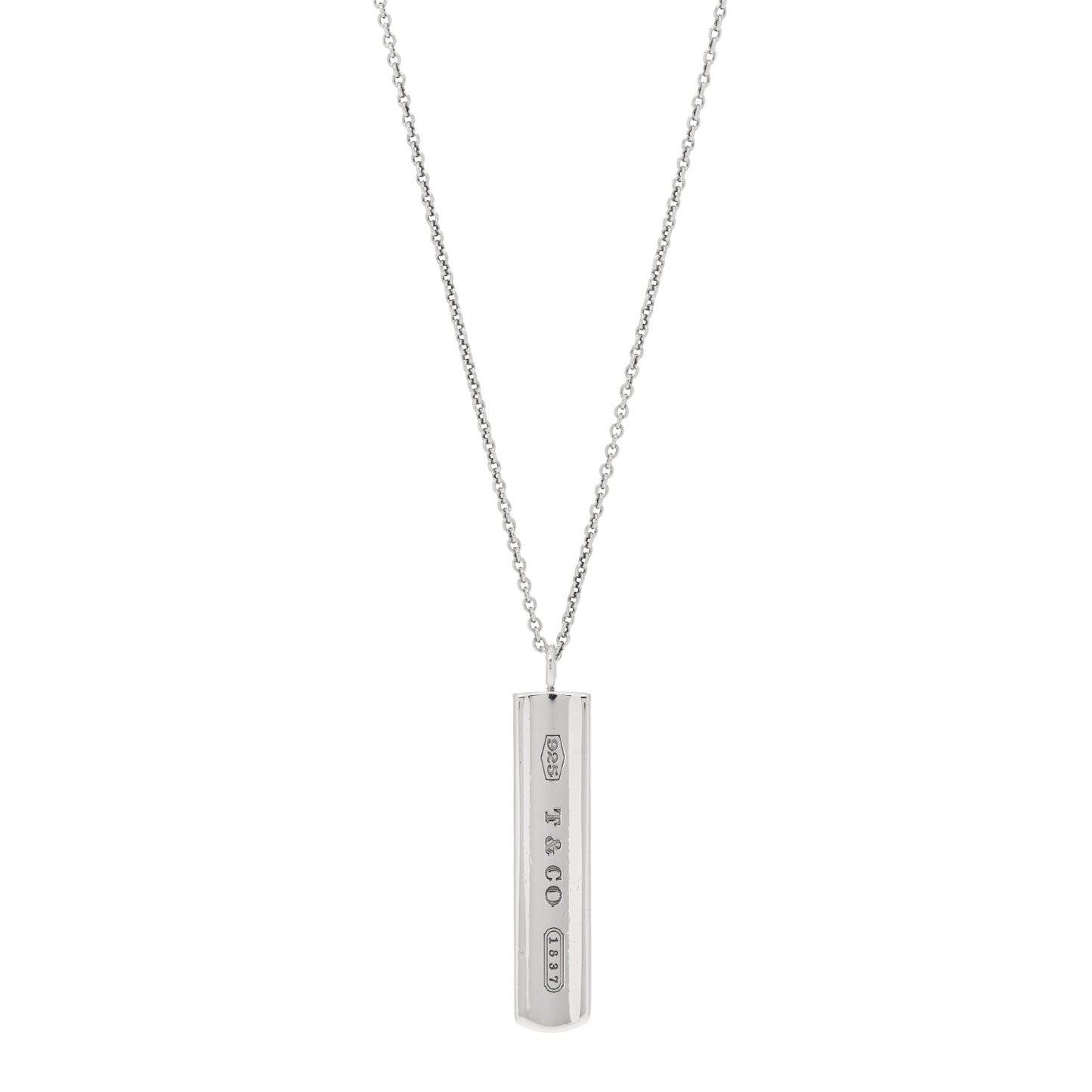 Sterling Silver 1837 Bar Pendant Necklace