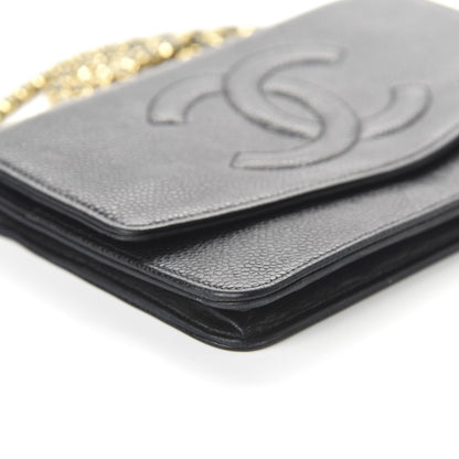 Chanel Caviar Timeless CC Wallet On Chain WOC Black 6 of 14