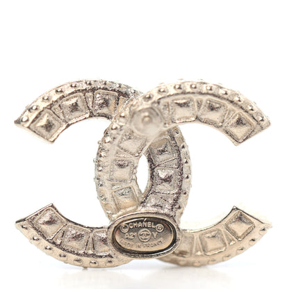 Chanel Crystal Timeless CC Earrings Light Gold 4 of 4