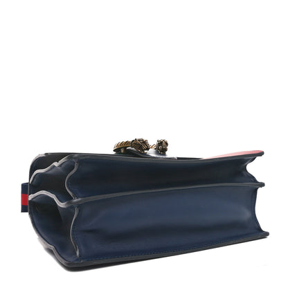 Gucci Moon Calfskin Bamboo Web Medium Dionysus Top Handle Bag Blue Emerald Hibiscus Red 4 of 10