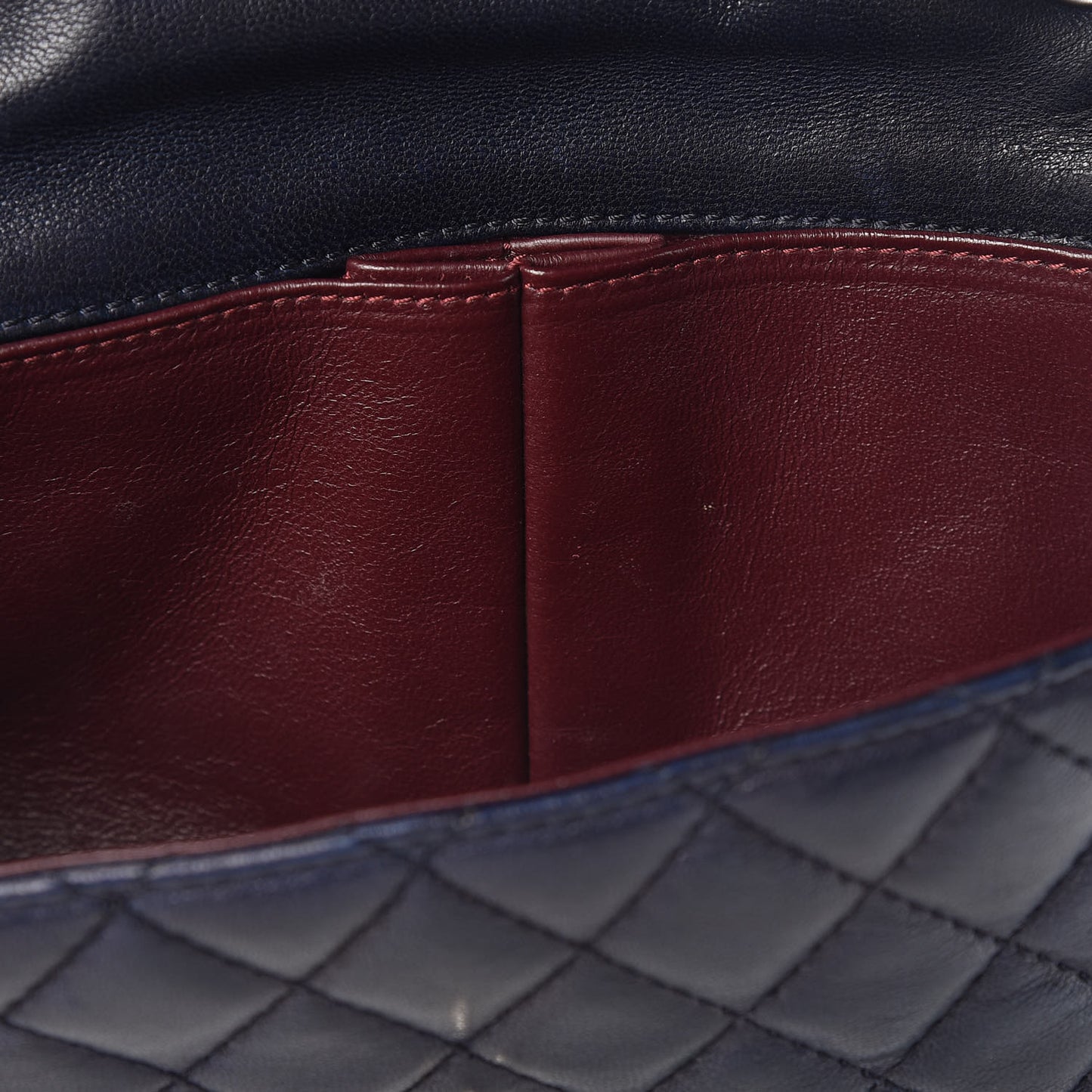 Lambskin Quilted East West Flap Bijoux Chain Navy Blue