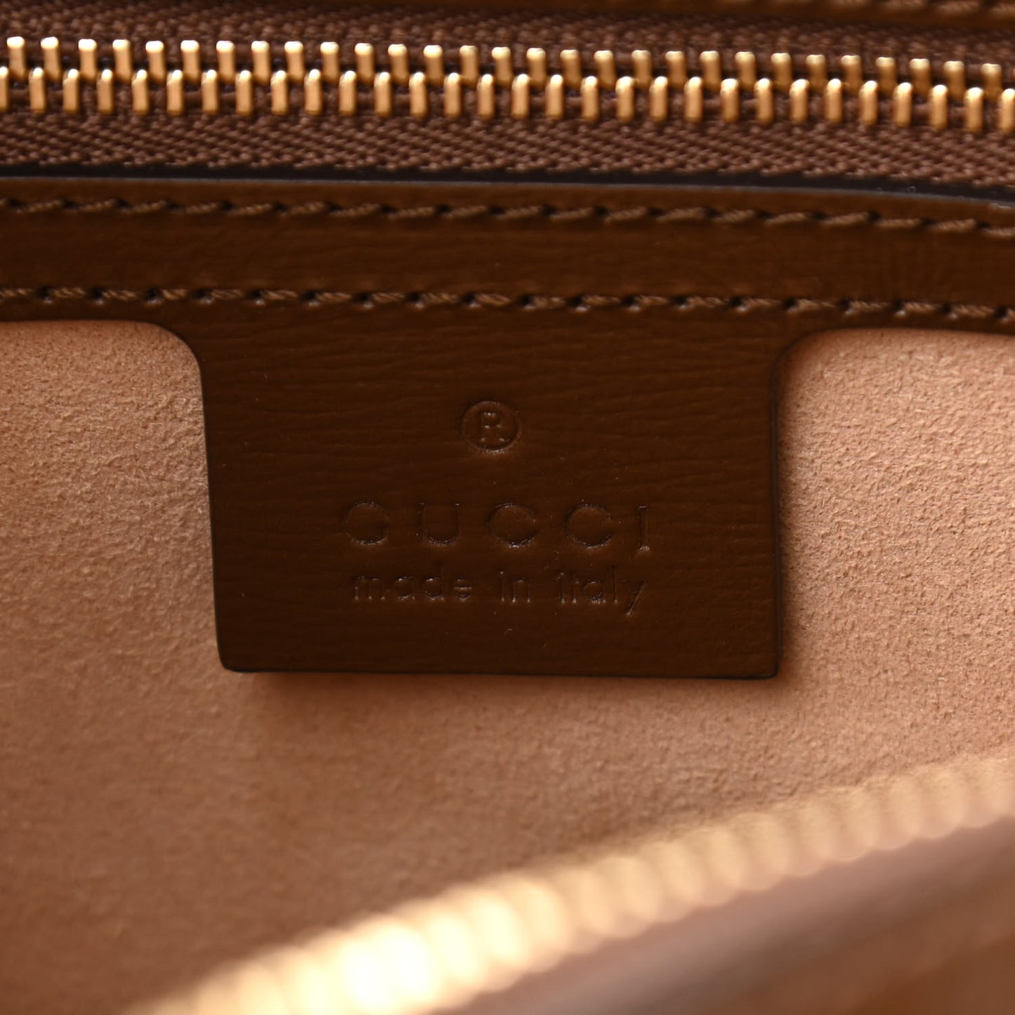 GG Supreme Monogram Small Horsebit 1955 Shoulder Bag Beige Brown Sugar