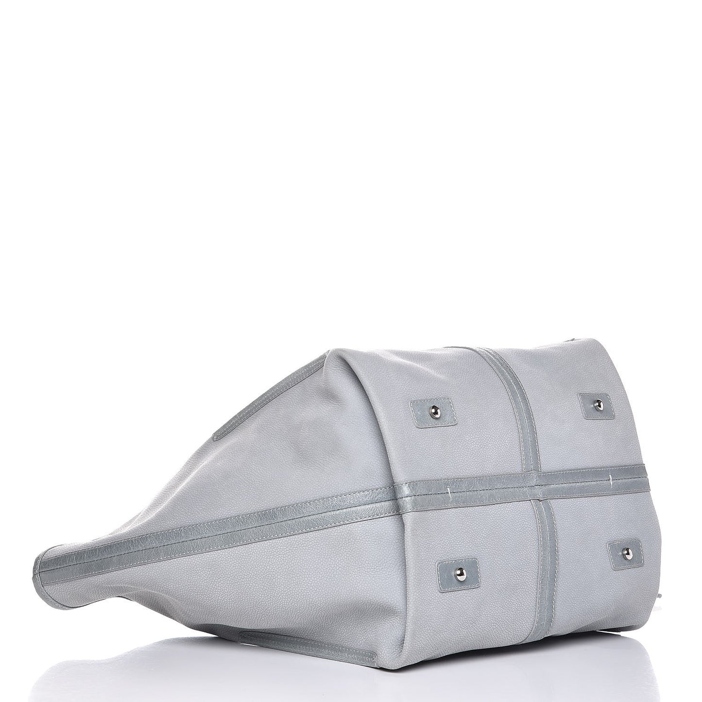 Iridescent Caviar Camellia Flower Shopping Tote Grey