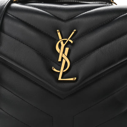 Saint Laurent Calfskin Y Quilted Monogram Small Loulou Chain Satchel Black 9 of 12