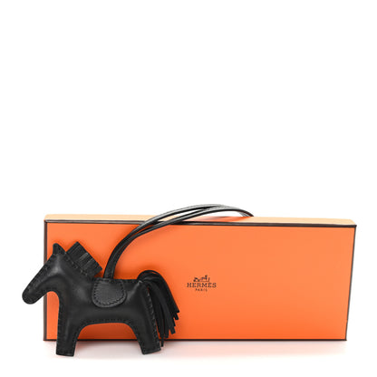 Hermes Milo Lambskin Grigri Rodeo Horse Bag Charm PM So Black 4 of 4