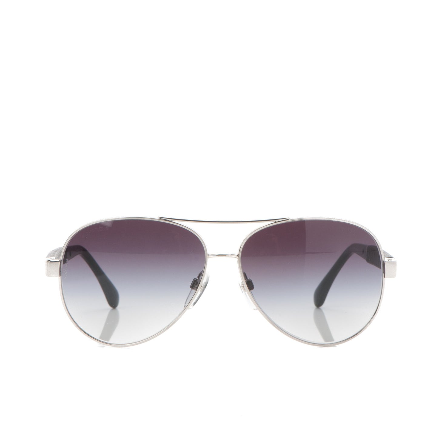 Lambskin Quilted CC Aviator Sunglasses 4195-Q Silver Black