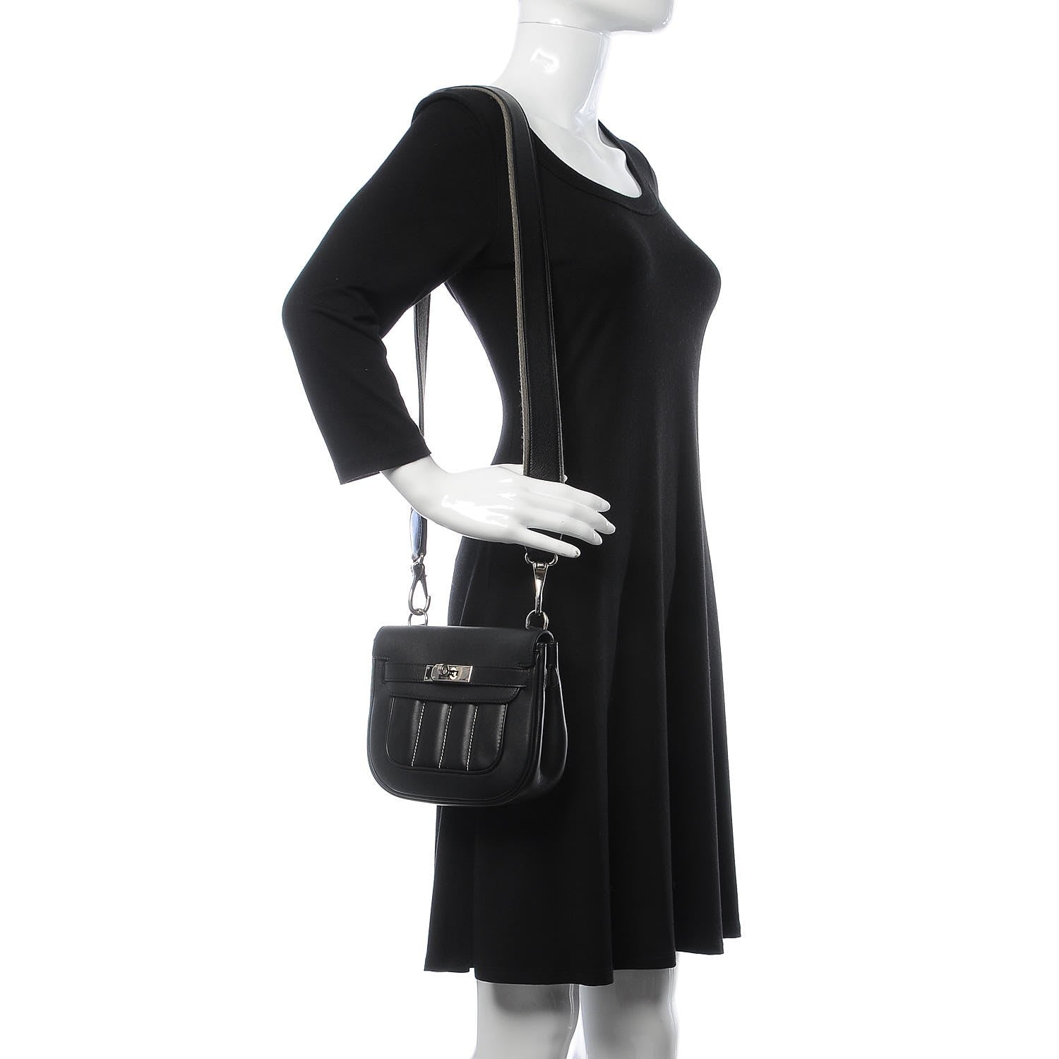 Hermes Veau Swift Mini Sac Berline Black 2 of 8