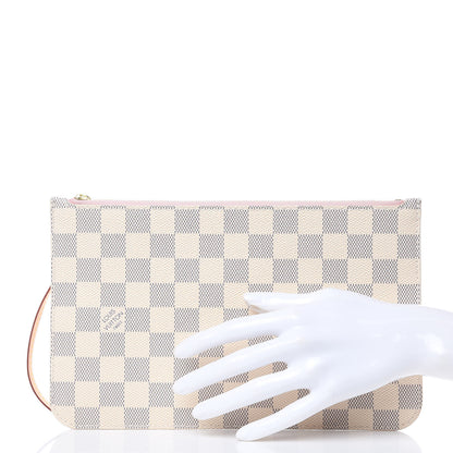 Louis Vuitton Damier Azur Neverfull MM GM Pochette Rose Ballerine 2 of 7