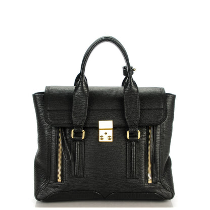 3.1 Phillip Lim 3.1 Textured Calfskin Medium Pashli Satchel Black 1 of 7