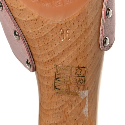 Chanel Suede CC Buckle Clogs 36 Pink 6 of 8