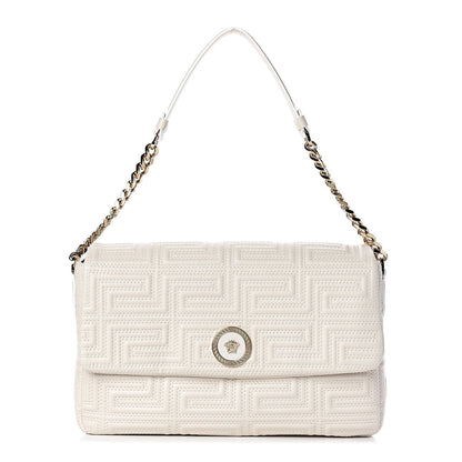 Versace Calfskin Icon Quilted Flap White 1 of 9