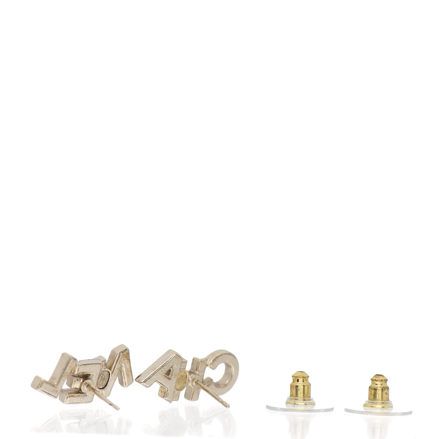 Crystal Pearl Signature Stud Earrings Gold
