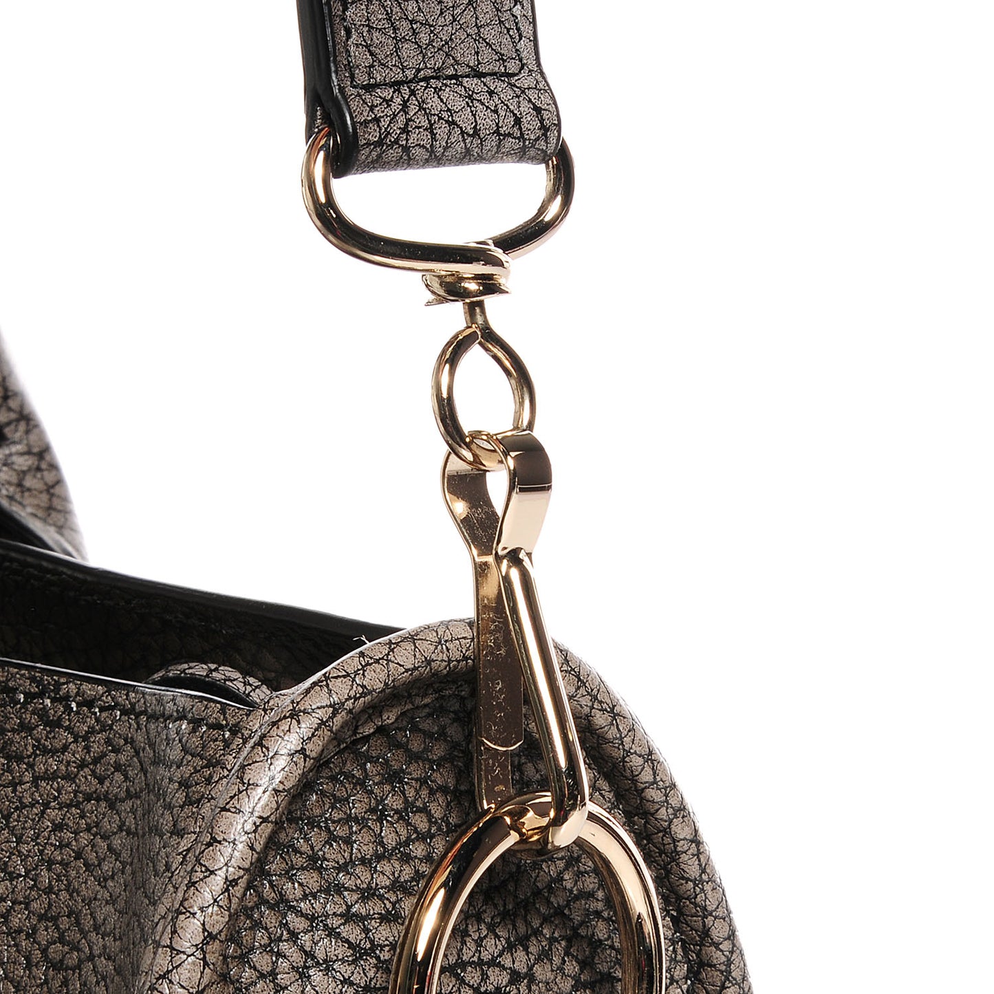 Grained Calfskin Classic Gold Hardware City Ombre Grey Gradient