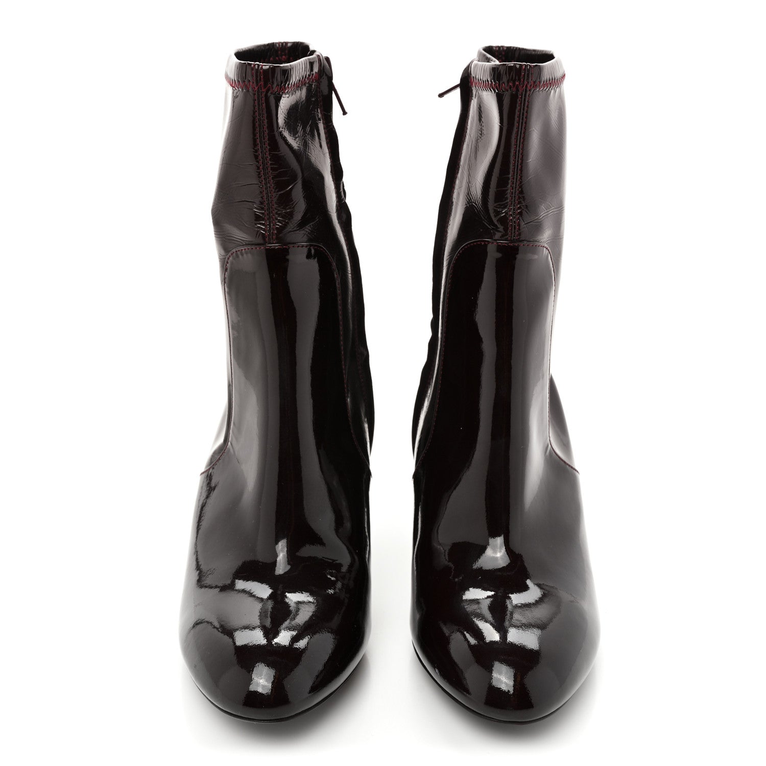 Louis Vuitton Patent Uniformes Silhouette Ankle Boots 36 Bordeaux 2 of 11