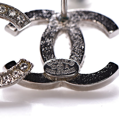 Chanel Crystal Timeless CC Earrings Silver 3 of 5
